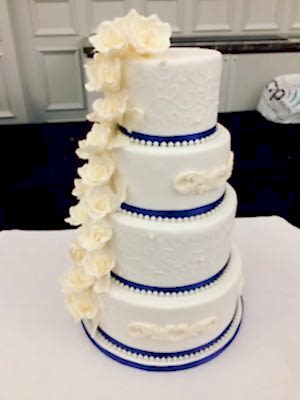Cascading Sugar Flowers & Royal Icing - £365