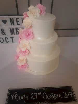 Cascading Roses - Ivory & Pink - £305