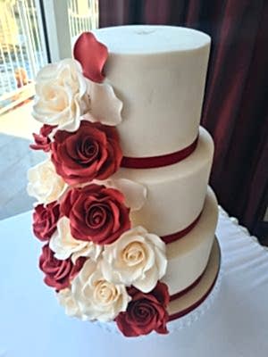 Sugar Ivory & Burgundy - £310