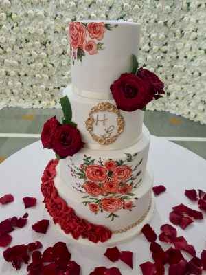Hand Painted roses and Ruffles - £410