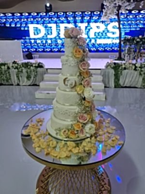 Cascading Flowers, Stencilling & Embellishments - £510