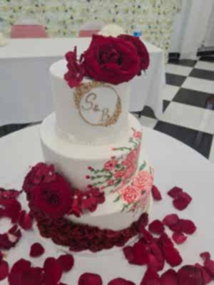 Hand Painted Roses & Ruffles - £340